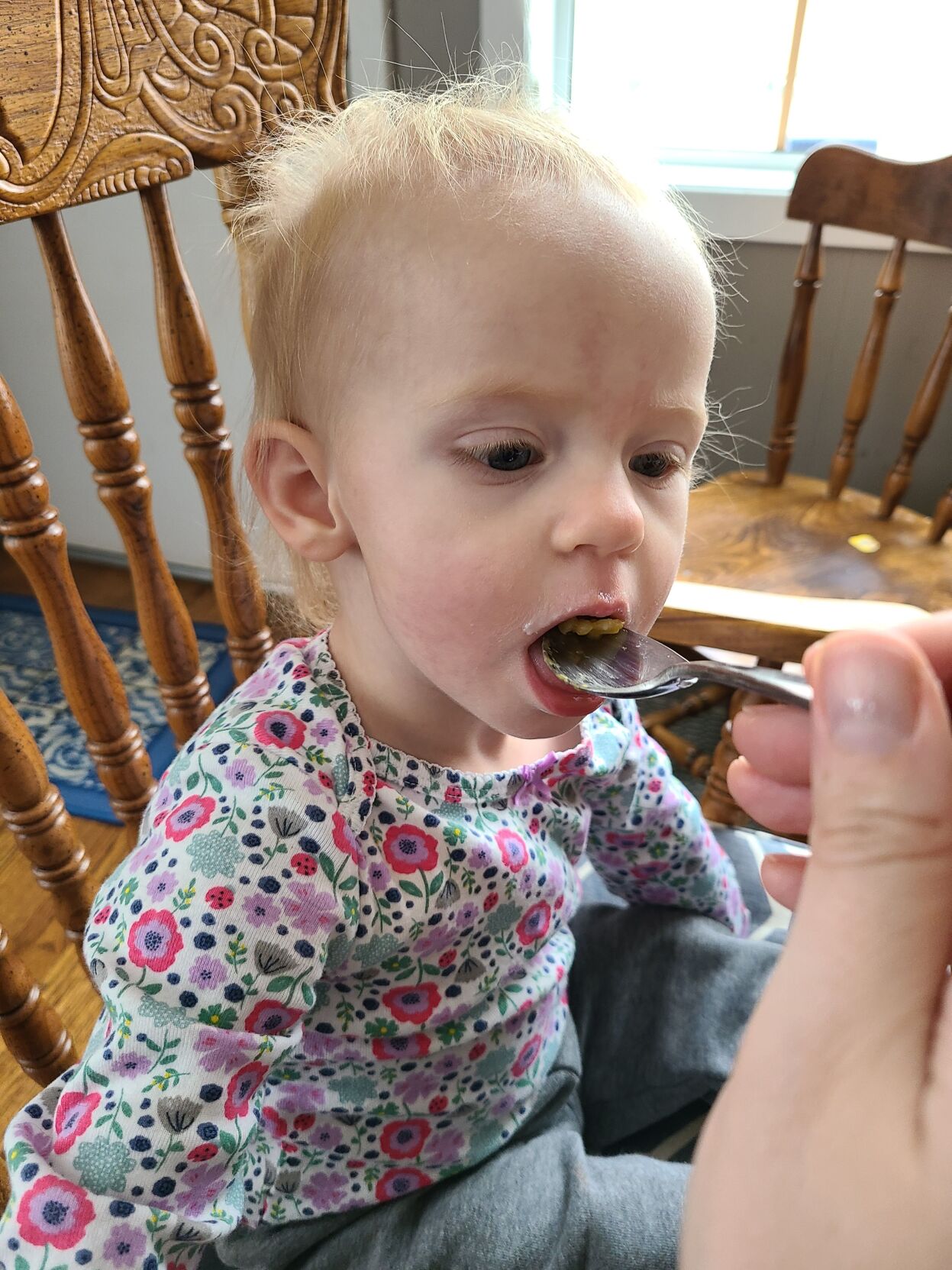 Anna eating Risotto